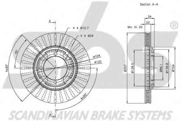 Тормозной диск EURODEAL AUTOPARTS 717