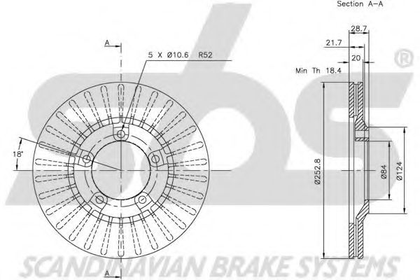 Тормозной диск EURODEAL AUTOPARTS 880