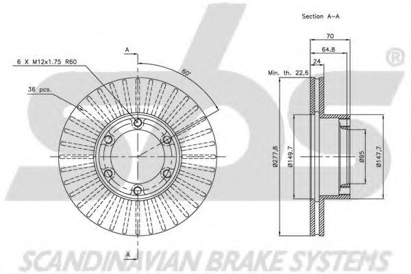 Тормозной диск EURODEAL AUTOPARTS 499