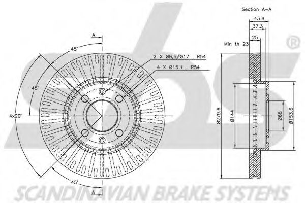 Тормозной диск EURODEAL AUTOPARTS 646