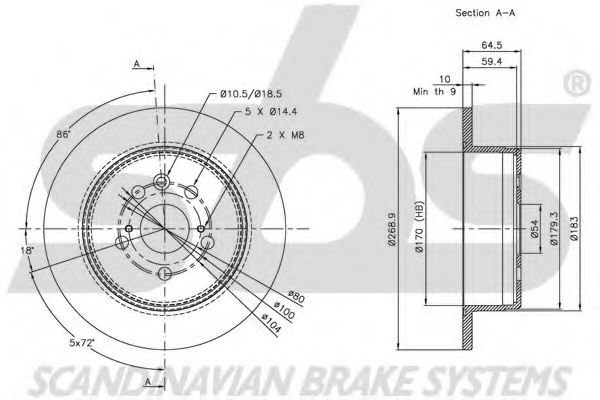 Тормозной диск EURODEAL AUTOPARTS 677