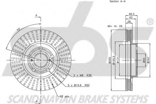 Тормозной диск EURODEAL AUTOPARTS 767
