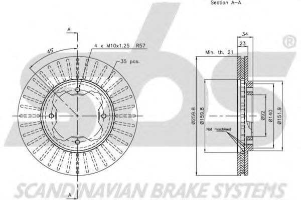 Тормозной диск EURODEAL AUTOPARTS 585