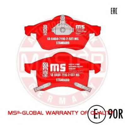 Комплект тормозных колодок, дисковый тормоз MASTER-SPORT 13046071162-SET-MS