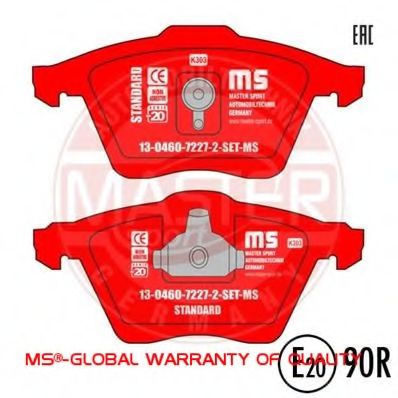 Комплект тормозных колодок, дисковый тормоз MASTER-SPORT 13046072272-SET-MS
