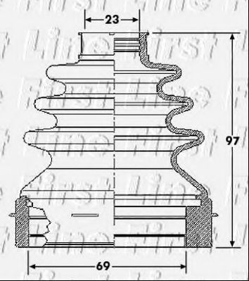 Пыльник, приводной вал FIRST LINE FCB6187