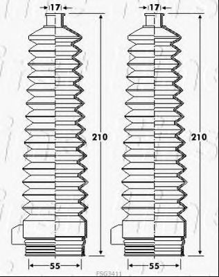 Пыльник, рулевое управление FIRST LINE FSG3411
