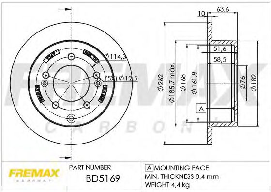 Тормозной диск FREMAX BD-5169