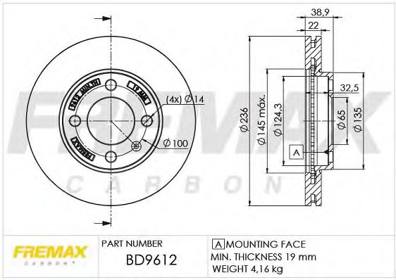 Тормозной диск FREMAX BD-9612