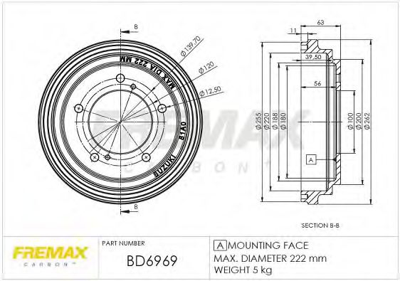 Тормозной барабан FREMAX BD-6969