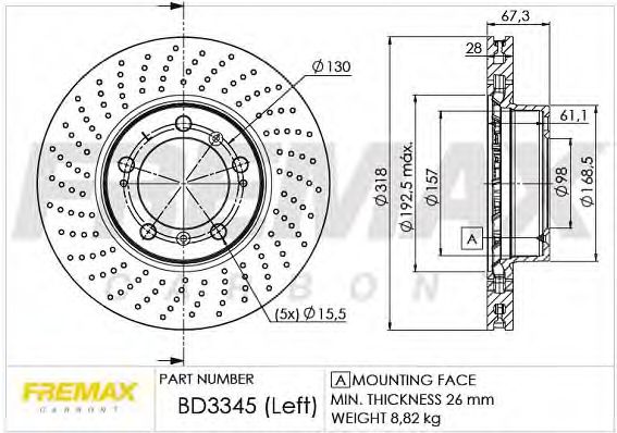Тормозной диск FREMAX BD-3345