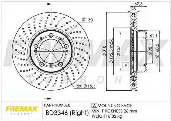Тормозной диск FREMAX BD-3346