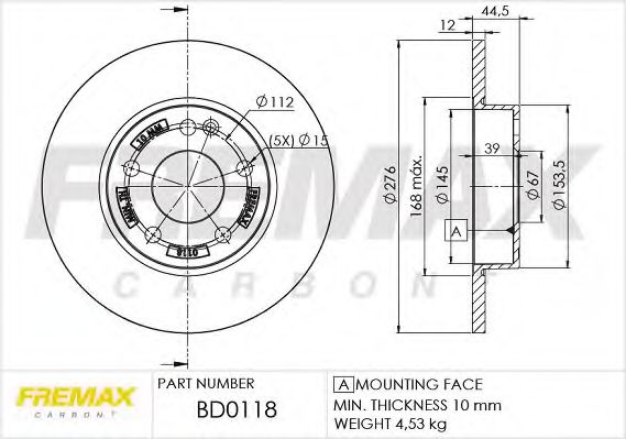 Тормозной диск FREMAX BD-0118