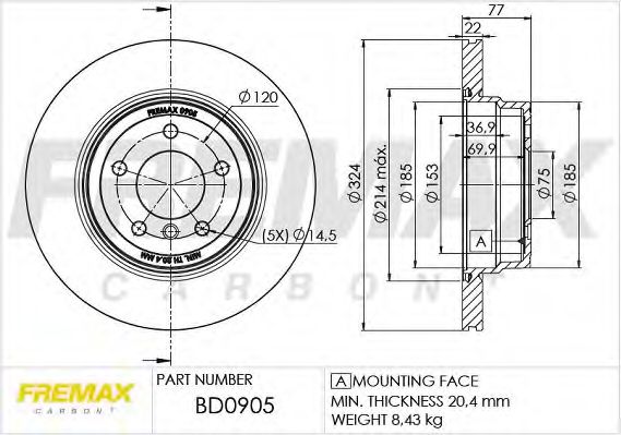 Тормозной диск FREMAX BD-0905