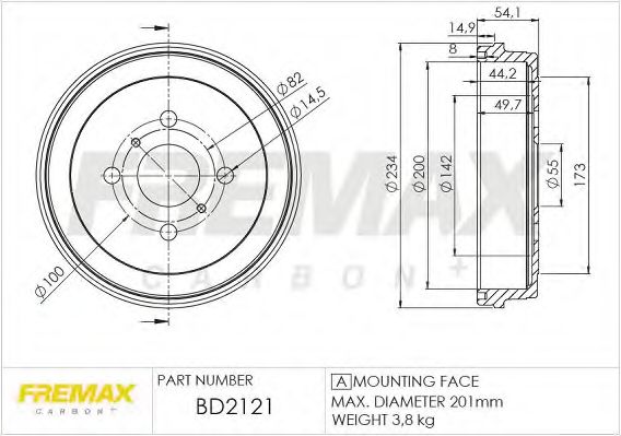 Тормозной барабан FREMAX BD2121