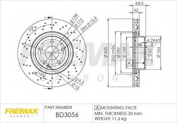 Тормозной диск FREMAX BD-3056