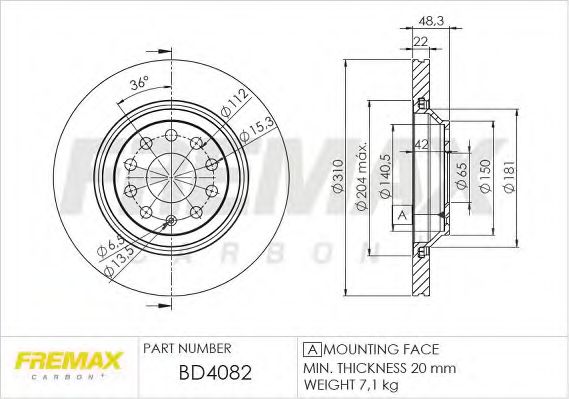 Тормозной диск FREMAX BD-4082
