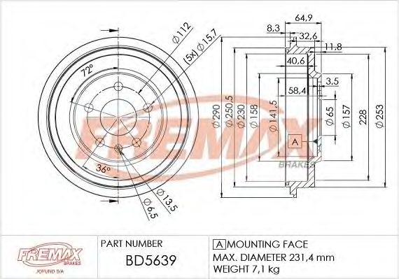 Тормозной барабан FREMAX BD-5639
