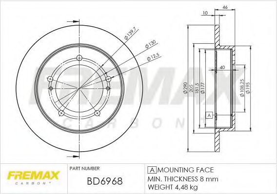 Тормозной диск FREMAX BD-6968