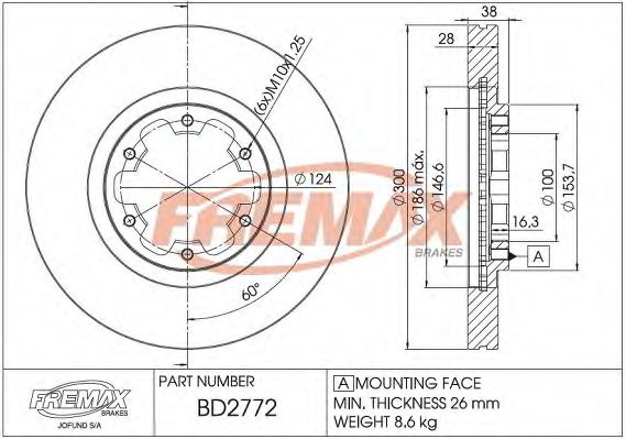 Тормозной диск FREMAX BD-2772