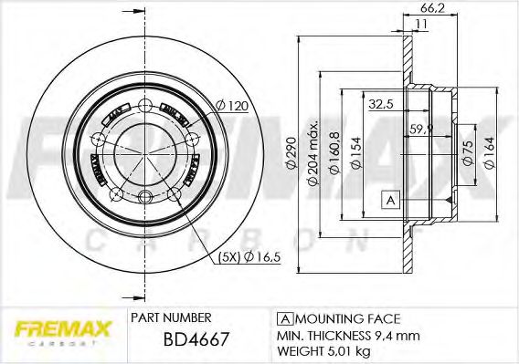 Тормозной диск FREMAX BD-4667