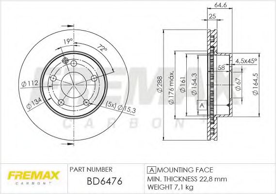 Тормозной диск FREMAX BD-6476