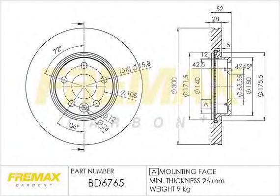 Тормозной диск FREMAX BD-6765