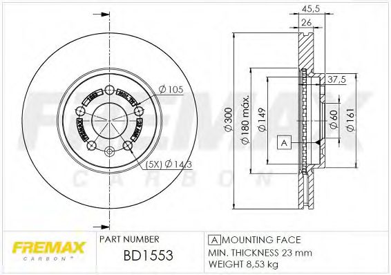 Тормозной диск FREMAX BD-1553