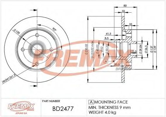 Тормозной диск FREMAX BD-2477