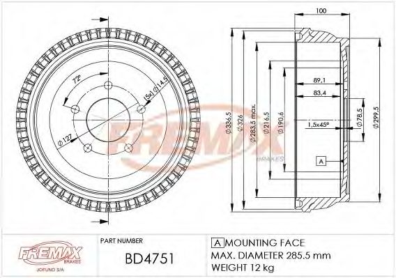 Тормозной барабан FREMAX BD-4751
