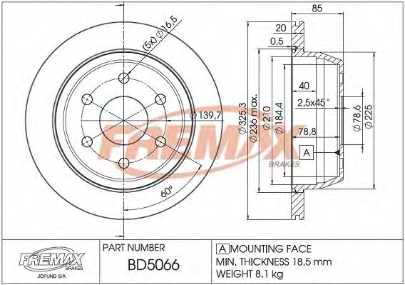 Тормозной диск FREMAX BD-5066
