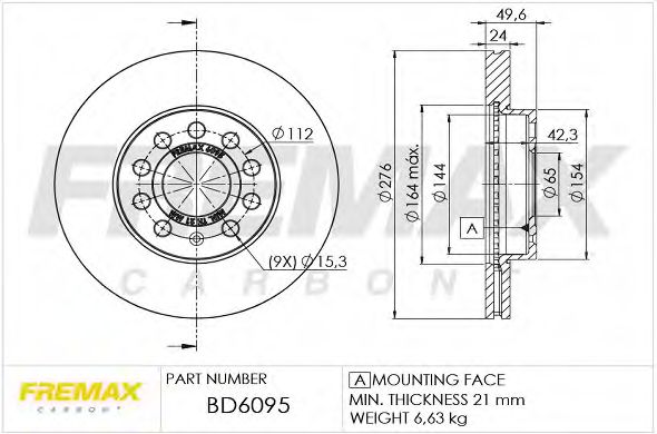 Тормозной диск FREMAX BD-6095