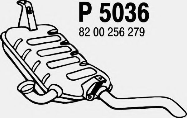 Глушитель выхлопных газов конечный FENNO P5036