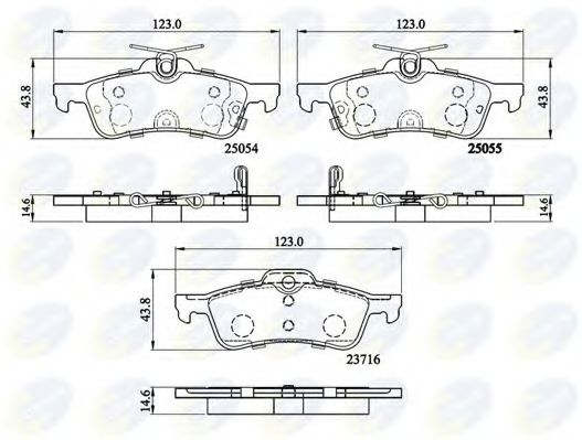 Комплект тормозных колодок, дисковый тормоз COMLINE CBP32204