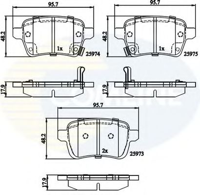 Комплект тормозных колодок, дисковый тормоз COMLINE CBP32279