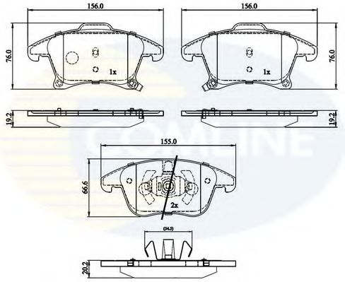 Комплект тормозных колодок, дисковый тормоз COMLINE CBP32286