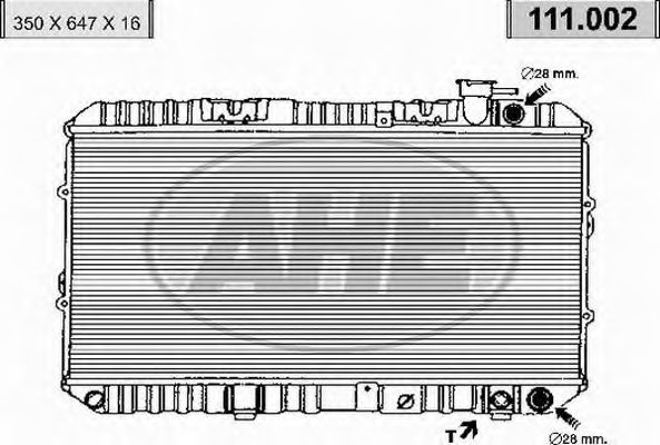 Радиатор, охлаждение двигателя AHE 111002