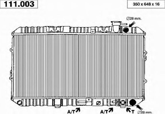 Радиатор, охлаждение двигателя AHE 111003
