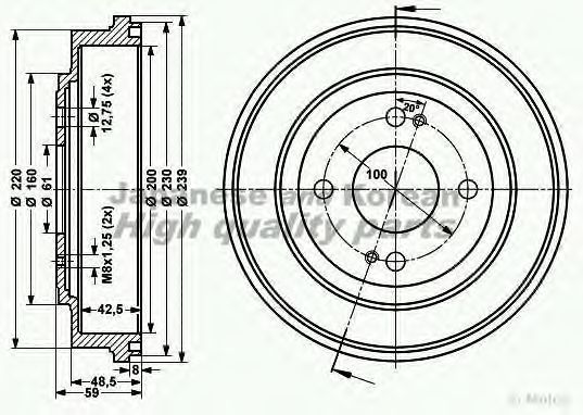 Тормозной барабан ASHUKI 1020-7004