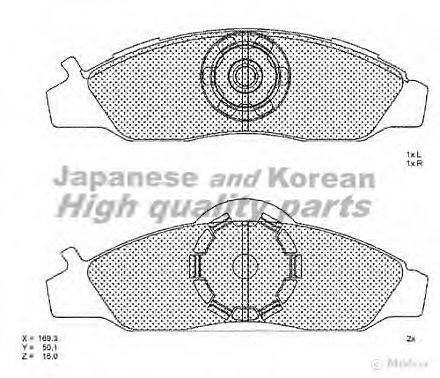 Комплект тормозных колодок, дисковый тормоз ASHUKI 1080-0040