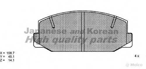Комплект тормозных колодок, дисковый тормоз ASHUKI 1080-8202