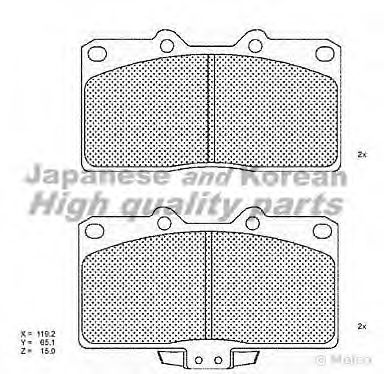 Комплект тормозных колодок, дисковый тормоз ASHUKI C009-15