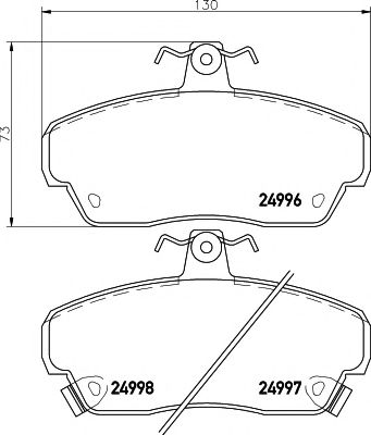 Комплект тормозных колодок, дисковый тормоз HELLA PAGID 8DB 355 015-281