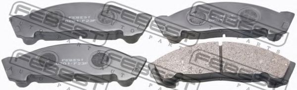 Комплект тормозных колодок, дисковый тормоз FEBEST 0201-F23F