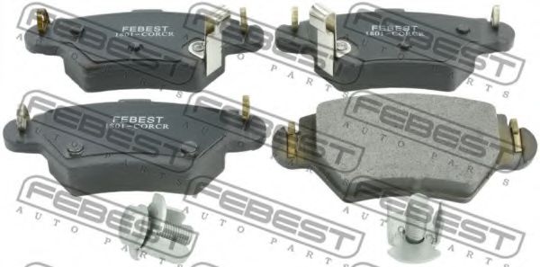 Комплект тормозных колодок, дисковый тормоз FEBEST 1801-CORCR