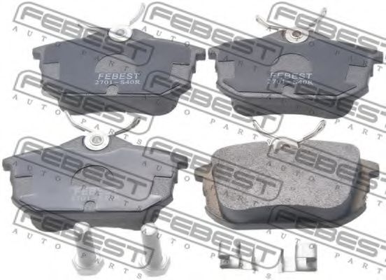 Комплект тормозных колодок, дисковый тормоз FEBEST 2701-S40R