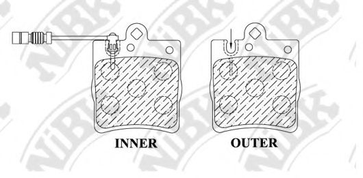 Комплект тормозных колодок, дисковый тормоз NiBK PN0126W