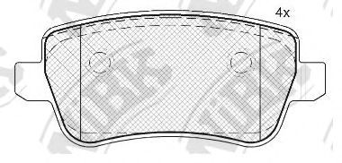 Комплект тормозных колодок, дисковый тормоз NiBK PN0522