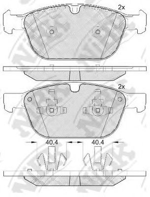 Комплект тормозных колодок, дисковый тормоз NiBK PN0571