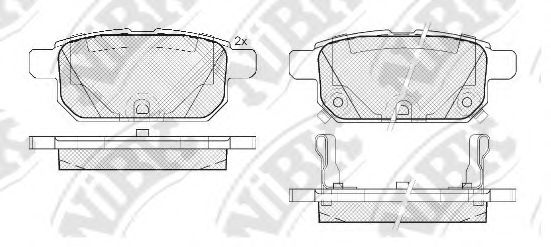 Комплект тормозных колодок, дисковый тормоз NiBK PN9808